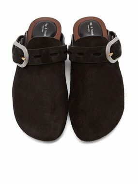 rag & bone Black Suede Ansley Slippers ~ EU 39, US 8